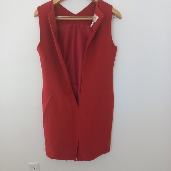 Talbots Petite Women's Red Pure Silk Sleeveless Sheath Dress Size 10P US - Picture 6 of 9